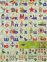 Плакат. Азбука русская разрезная+счет. Для мальчиков. (547х800).
