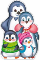 Плакат вырубной. Семья пингвинов. Ф-11081.