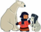 Плакат вырубной. Умка с мамой медведицей и другом (из мультфильма Умка). Ф2-12206.