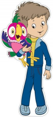 Плакат вырубной. Попугай с Вовкой (из мультфильма Возвращение блудного попугая). Ф2-12609.