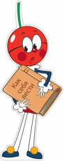 Плакат вырубной. Вишенка с книгой (из мультфильма Чиполлино). Ф2-12613.