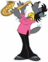 Плакат вырубной. Волк с трубой (из мультфильма Ну, погоди!). Ф2-12653.