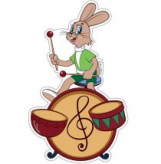 Плакат вырубной МИНИ. Заяц играет на барабанах (из мультфильма Ну погоди). ФМ2-12657.