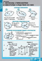 Компл. таблиц. Математика. Стереометрия. 9 таблиц + методика.